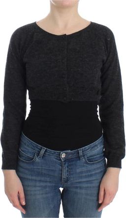 Ermanno Scervino Cropped Trui - Dames - Vesten - Grijs - XS - Wol - Truien & Vesten