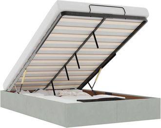 vidaXL Estructura De Cama Otomana Sin Colch&oacute;n Terciopelo Gris Claro Vidaxl