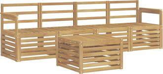vidaXL Conjunto De Sof&aacute;s De Exterior 5 Uds. Blanco Vidaxl
