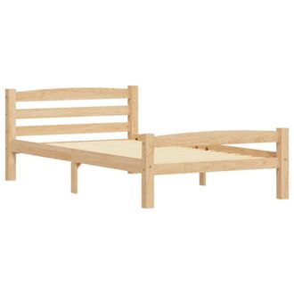 Berkfield Home Modern Bed Frame Solid Pinewood 100x200 cm in Light Oak