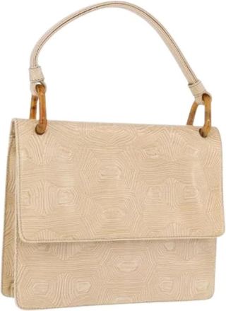 Prada Pre-owned Vintage Hand Bag - Dames - Vintage Handtas - Beige - ONE Size - Leer - Vintage
