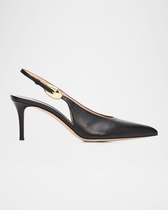 Gianvito Rossi 70mm Nappa Leather Slingback Pumps