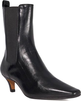 Dune London Womens Ladies Odele - Chiselled Toe Kitten Heel Chelsea Ankle Boots - Black Leather - Size UK 3