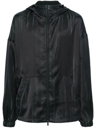 Yohji Yamamoto Giacca 3-Stripes con cappuccio - Nero