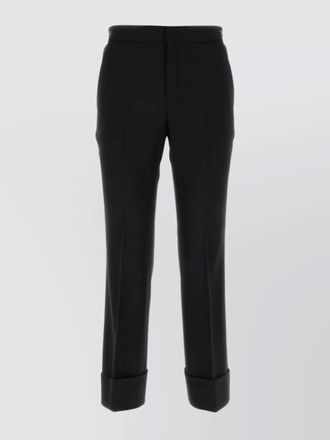 【GUCCI】GUCCI WOOL TWILL CROPPED PANTS BLACK GUCCI Women's Cropped Pants Wool Spandex Black Size 40 US 4
