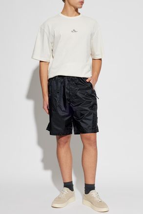 Stone Island Shorts With Logo Patch, Mens, Black