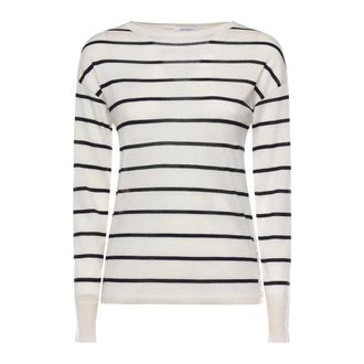 Max Mara Gestreept Trui - Dames - Cashmere truien - Beige - M - Kasjmier - Truien & Vesten