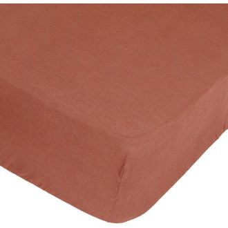Atmosphera S&aacute;bana Bajera Linah Terracota - Lino Lavado 160x200 Cm - Atmosphera Cr&eacute;ateur DInt&eacute;rieur