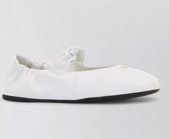 Miu Miu nappa leather ballerina shoes round toe