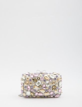 Self Portrait Multi Crystal Embellished Clutch Bag