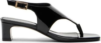 Stuart Weitzman Baby Babette Thong - Dames - Sandalen met hakken - Zwart - 38 1/2 EU - Leer - Schoenen