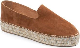 Patricia Green Avery Platform Epsadrille Flat in Cognac Suede at Nordstrom, Size 10