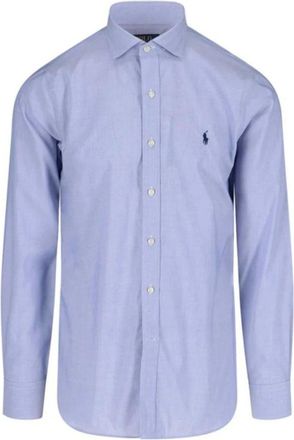 Ralph Lauren Overhemden, Heren, Blauw, XL, Katoen, Slim Fit Stretch Poplin Shirt