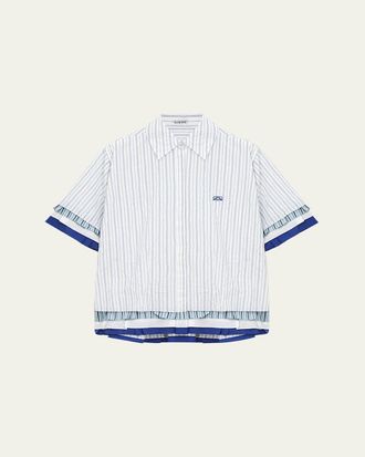 Loewe Short-Sleeve Layered Button-Down Shirt