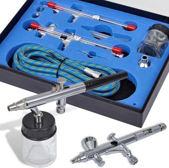 vidaXL Set De Aer&oacute;grafo Con 2 Pistolas Vidaxl