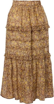 Isabel Marant Rokken, Dames, Bruin, M, Katoen, Volomia Maxi Rok