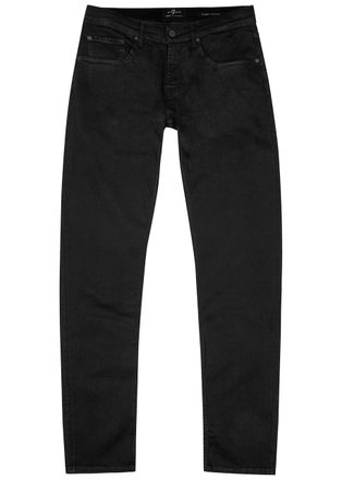 7 For All Mankind Slimmy Tapered Luxe Performance+ Jeans - Black - W30