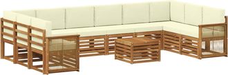vidaXL Conjunto De Sof&aacute;s De Exterior 8 Uds. Natural Y Crema Vidaxl
