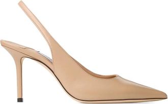 Jimmy Choo London Love Sling Back 85 - Dames - Pumps - Beige - 39 EU - Leer - Schoenen