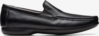 Clarks Mens Finer Sun Black Leather Shoes - Size UK 10.5