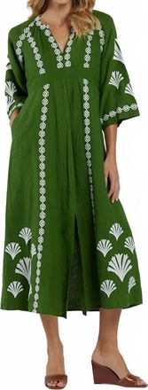 Jude Connally Clementine Midi Dress In Garden Green