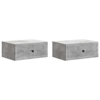 vidaXL Armario De Noche 2 Pcs Gris Hormig&oacute;n 49 X 34,5 X 20 Cm Vidaxl