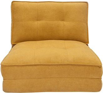 Miliboo Miliboo - Sill&oacute;n Cama De 1 Plaza De Tejido Efecto Aterciopelado Amarillo Mostaza Sally