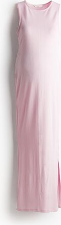H&M MAMA Geripptes Kleid - Pink