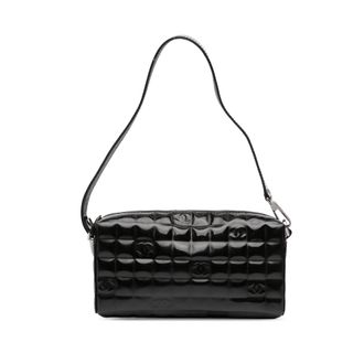 Chanel Pre-owned Womens Quilted Patent Handbag - Black Leather - One Size