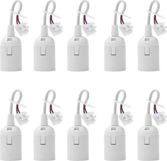 OEM Paquete De 10 Portal&aacute;mparas E27 Con Cable De 4a 250v Para Bombillas Incandescentes Y Led