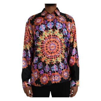 Dolce & Gabbana Multicolor Luminarie Seide Casual Shirt - Heren - Casual Overhemden - Veelkleurig - M - Overhemden