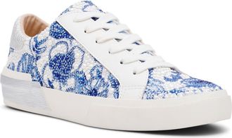 Betsey Johnson Damon Sneaker in White/Blue Floral at Nordstrom, Size 5.5