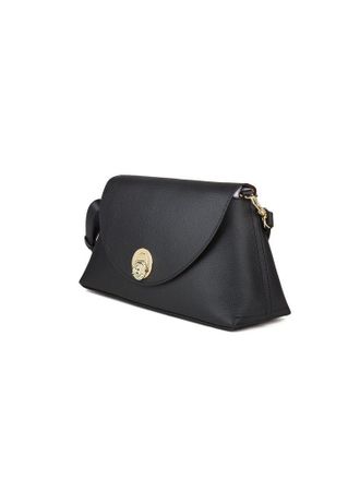 Coccinelle Womens Handbag Black-Cognac Cowhide Bags - Handbags Black/cognac