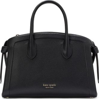 Kate Spade New York medium knott pebbled leather satchel in Black at Nordstrom Rack