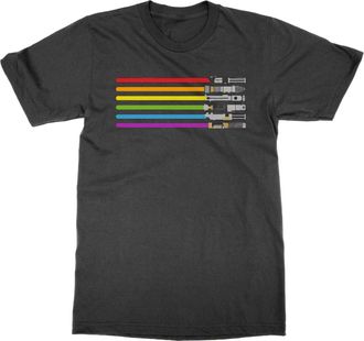 Generic LGBT Flag Lightsabers T-Shirt (Black, L)