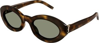 Saint Laurent Havana Groene Zonnebril SL M136/F - Dames - Zonnebrillen - Bruin - 53 MM - Accessoires