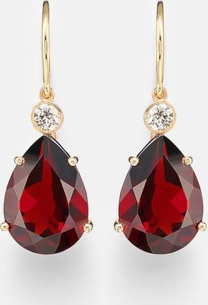 Ileana Makri 14kt gold (750/1000) earrings with garnets and diamonds