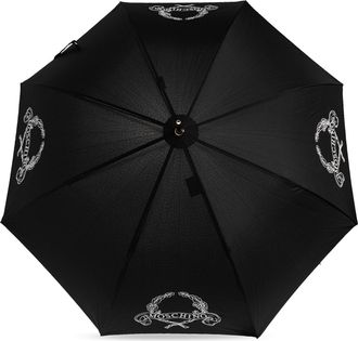 Moschino Parasol With Logo, Unisex, Black