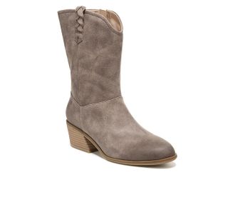 Dr. Scholls Layla Womens Taupe Suede Block Heel Western Boots RHS7937
