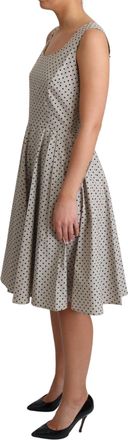 Dolce & Gabbana Womens Beige Polka Dotted Cotton A-Line Dress