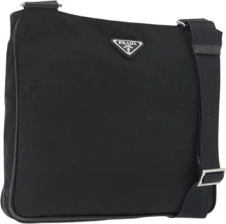 Prada Pre-owned Vintage Nylon Schoudertas - Dames - Vintage Schoudertas - Zwart - ONE Size - Nylon - Vintage