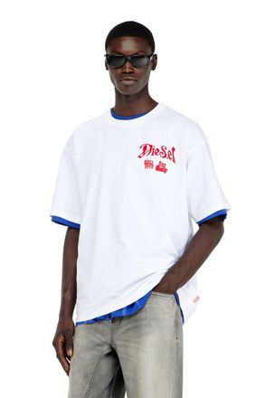 Diesel Cotton T-shirt with flock graphic - T-Shirts - Man