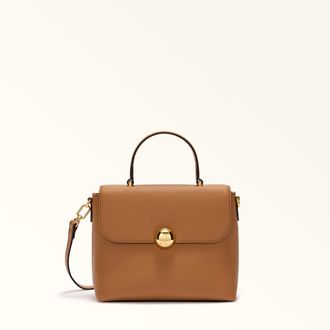 Furla Moonlight Borsa A Mano S Brandy Marrone Pelle Di Vitello Notte Donna