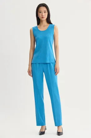 Ming Wang Mid Length Scoop Neck Knit Tank in Serene at Nordstrom, Size Xx-Small