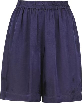 Jucca Cupro Bermuda Shorts - Dames - Korte Broeken - Blauw - S - Satijn - Korte Broeken