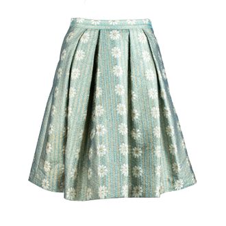 Valentino Red Valentino Jacquard Pliss&eacute; Mini A-Lijn Rok - 10s