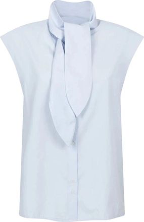 &Acirc;m&egrave; Nori Blouse - Dames - Blouses - Blauw - M - Denim - Overhemden
