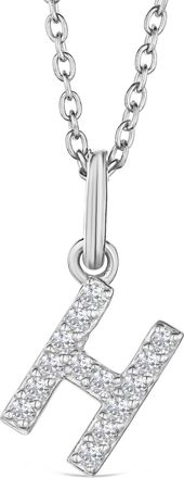 The Diamond Store Love Letter Initial H Lab Diamond Necklace set in 925 Sterling Silver