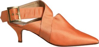 Dolce & Gabbana Orange Satin Sandals Womens Shoes (Pre-Owned)