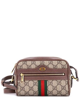 Gucci Brown Gg Coated Canvas Ophidia Shoulder Bag Mini (Authentic Pre-Loved)